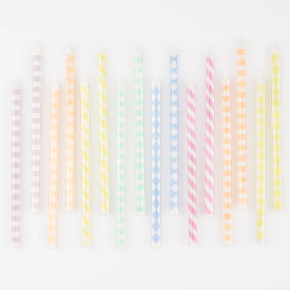 Meri Meri - Pastel Birthday Candle Set - Multicolor - 16 Pcs