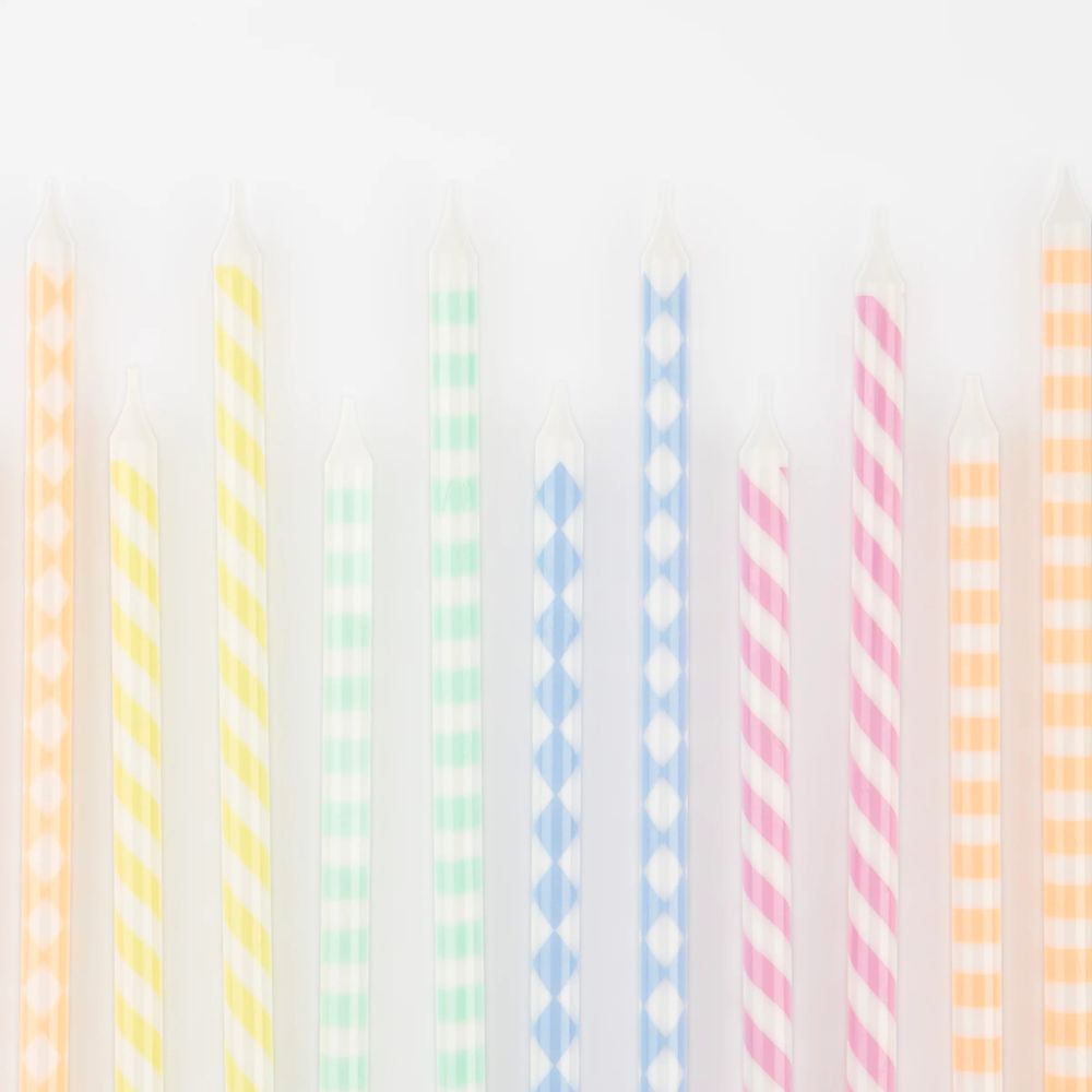 Meri Meri - Pastel Birthday Candle Set - Multicolor - 16 Pcs