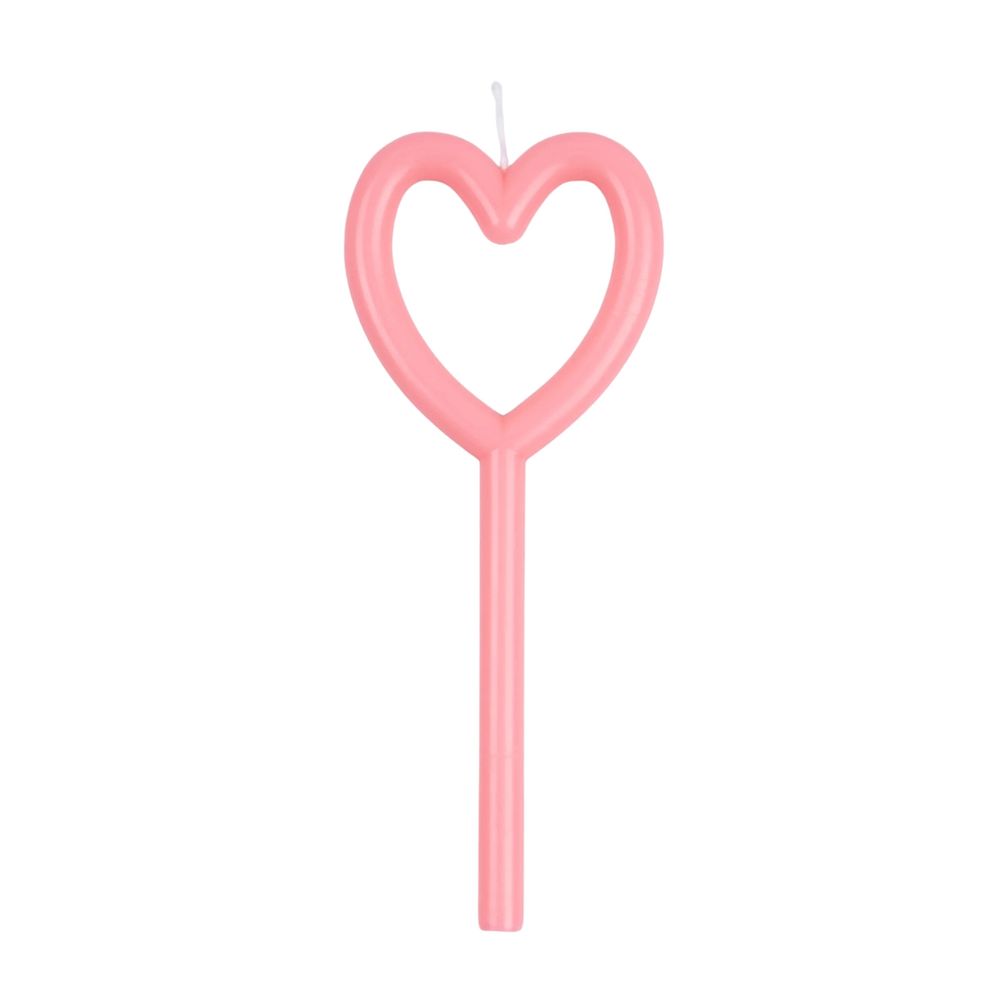 Meri Meri - Slim Heart Birthday Candle - Pink