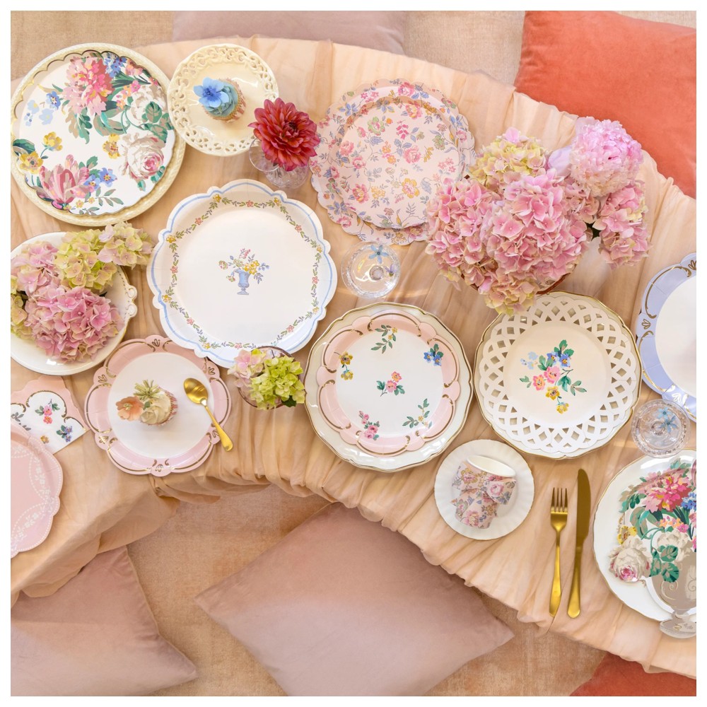 Meri Meri - Chintz Bow Paper Cups - Pink - 8 Pc Set