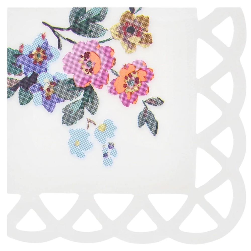 Meri Meri - Basketweave Floral Napkins - Small - 16 Pc Set