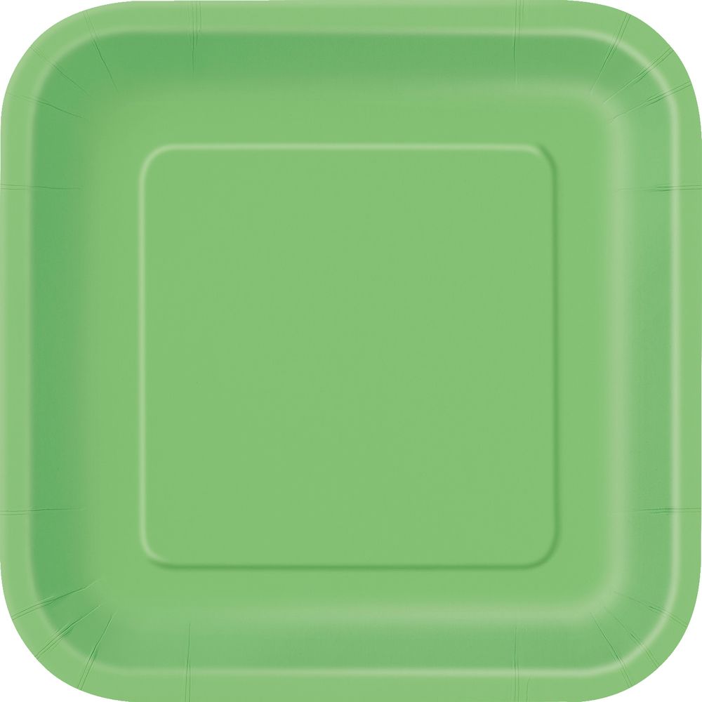 Unique - Lime Green Square Plate 9"