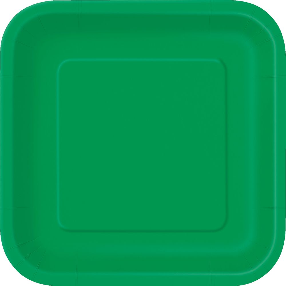 Unique - Emerald Green Square Plate 9"