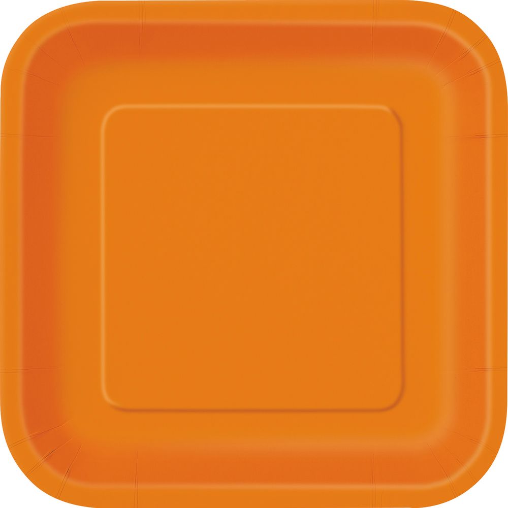 Unique - Pumpkin Orange Square Plate 9"