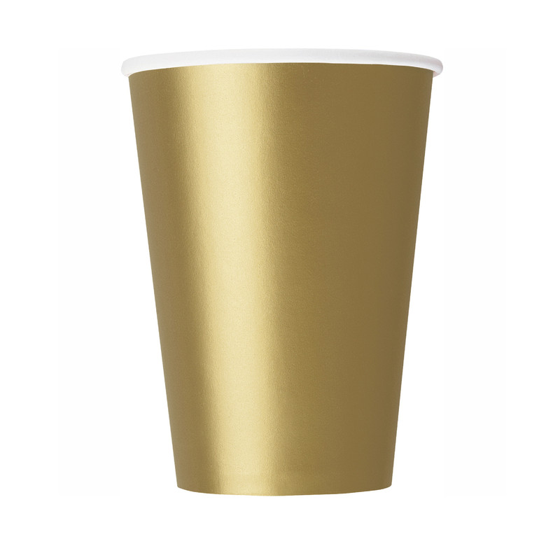 Unique - Party Cups - Gold - 14 Pcs - 266 ml
