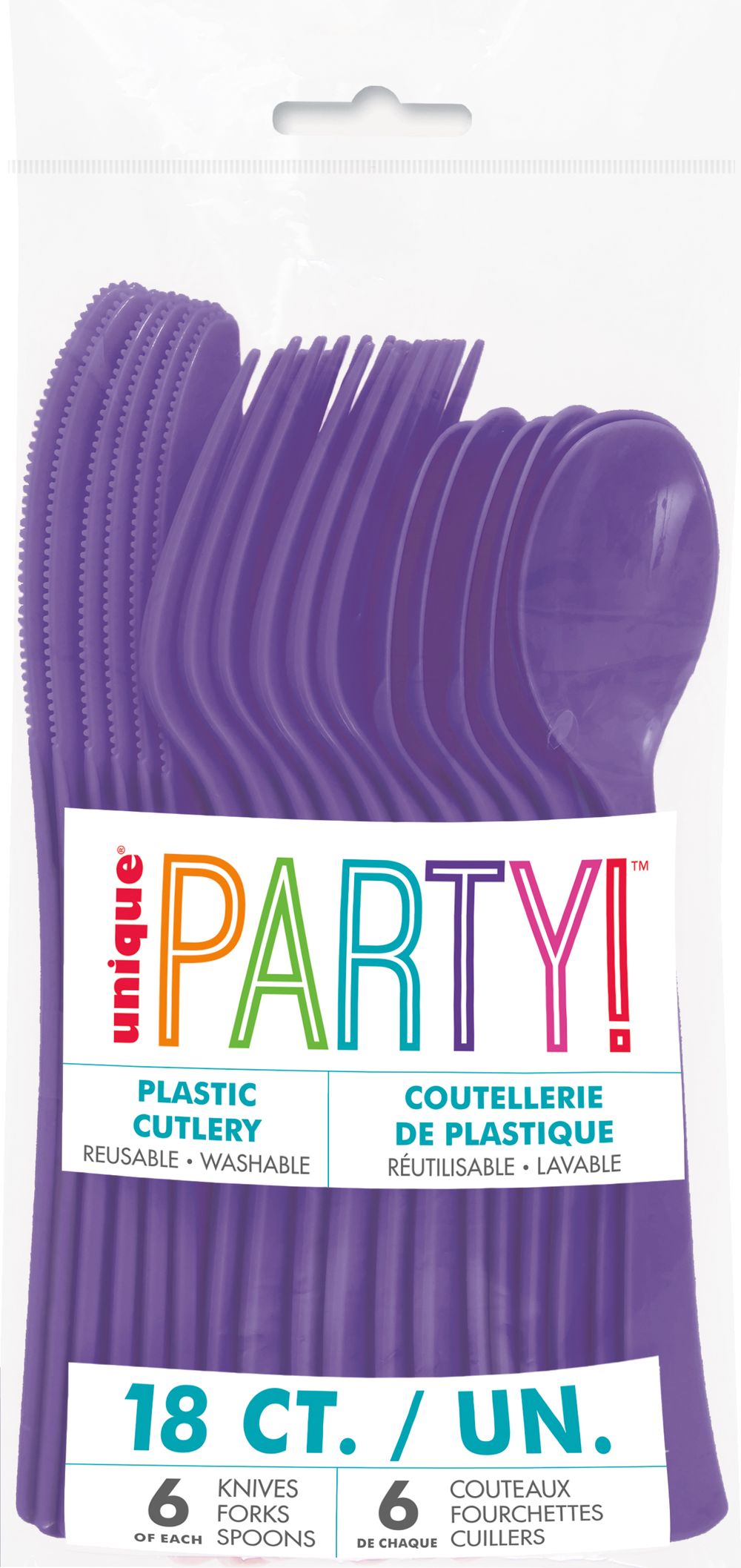 Unique - 18 Neon Purple Cutlery
