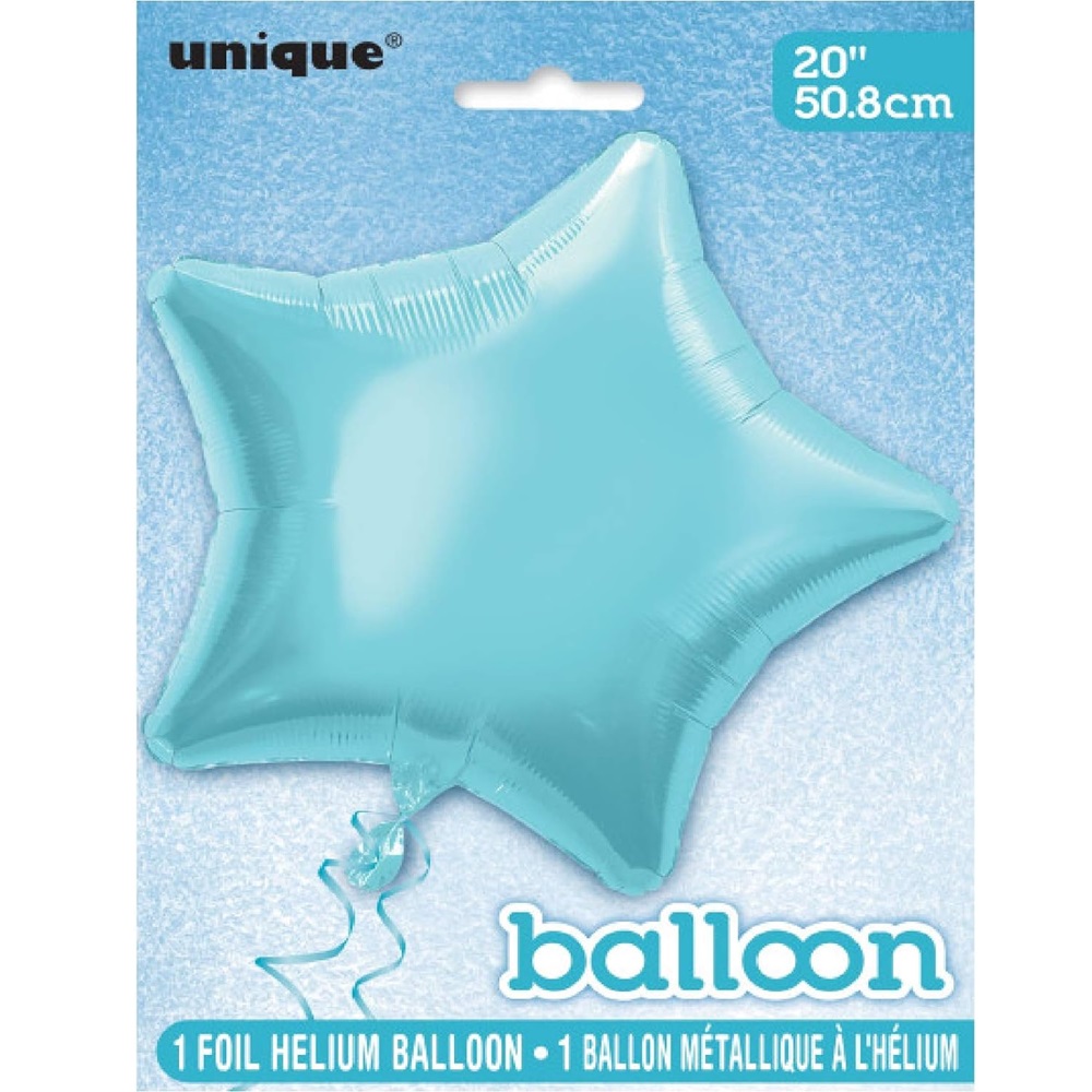 Unique - Star Shape Foil Balloon - 20-Inch - Baby Blue