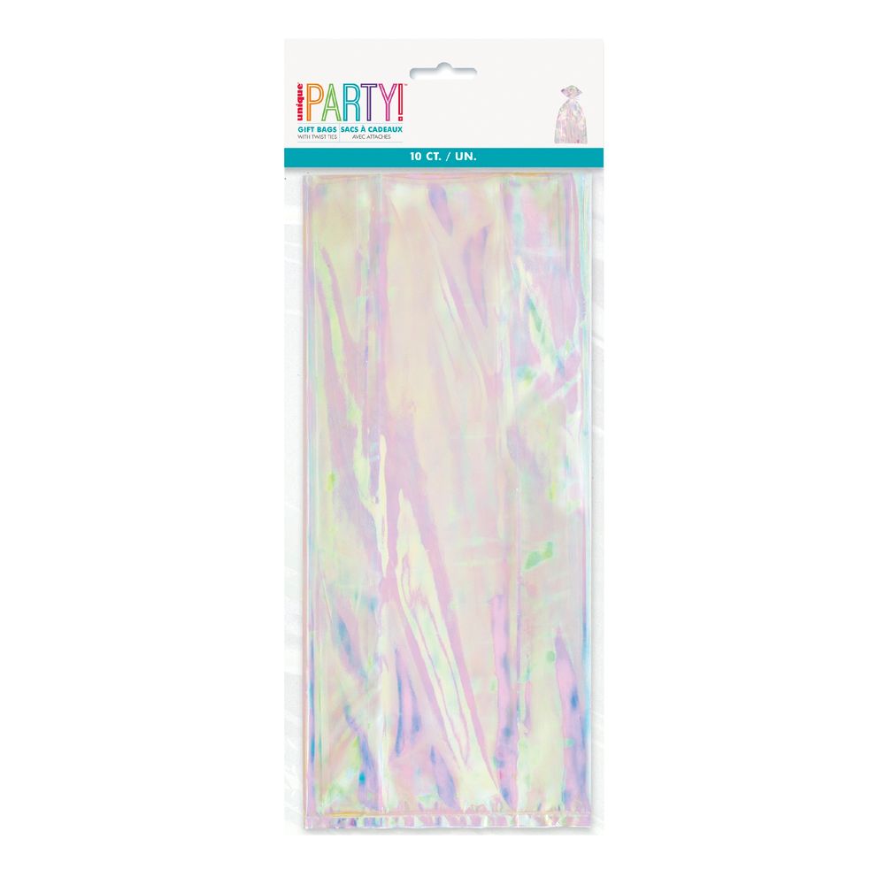 Unique - Iridescent Cellophane Party Bags - Pack of 10