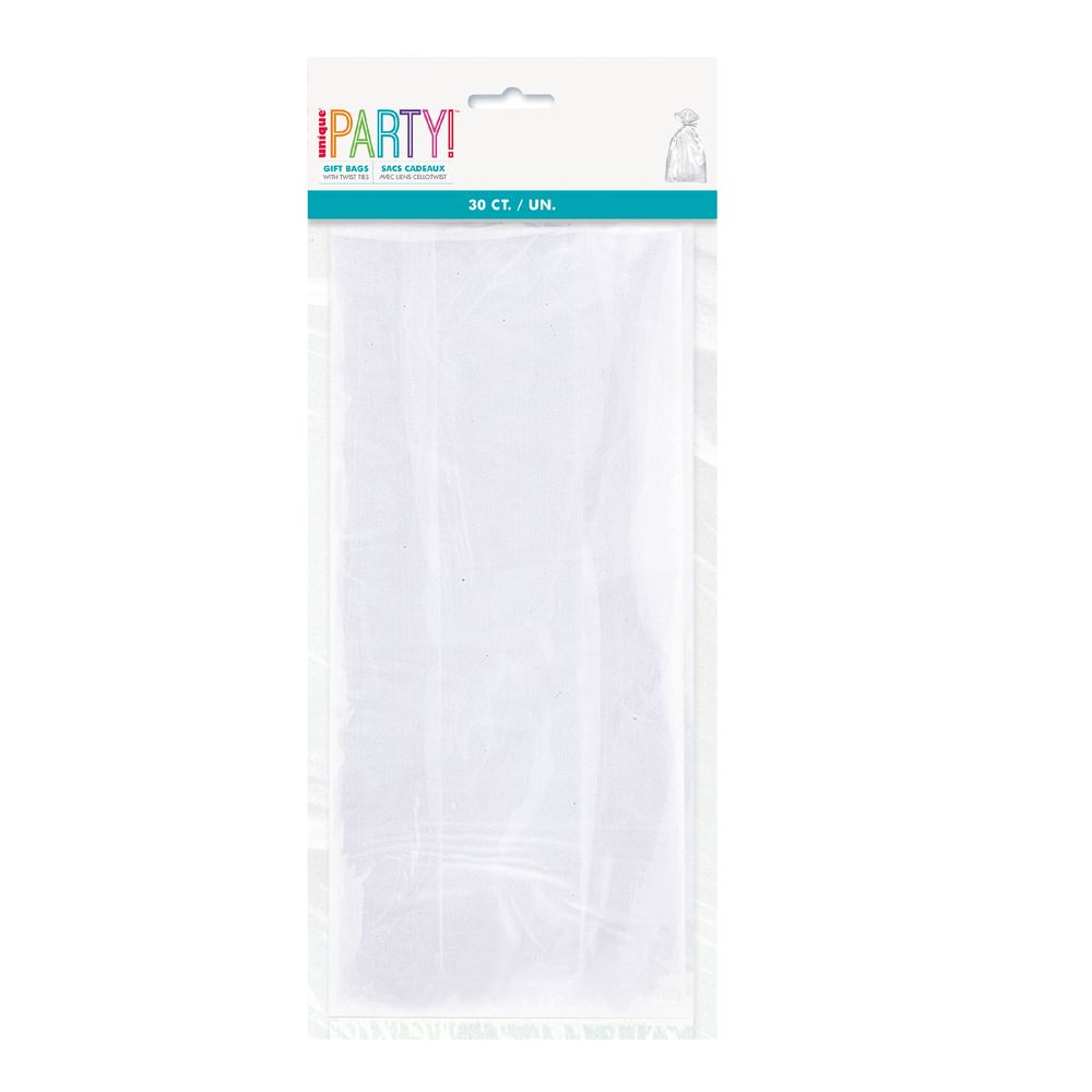 Unique - Clear Cellophane Bags - Pack of 30
