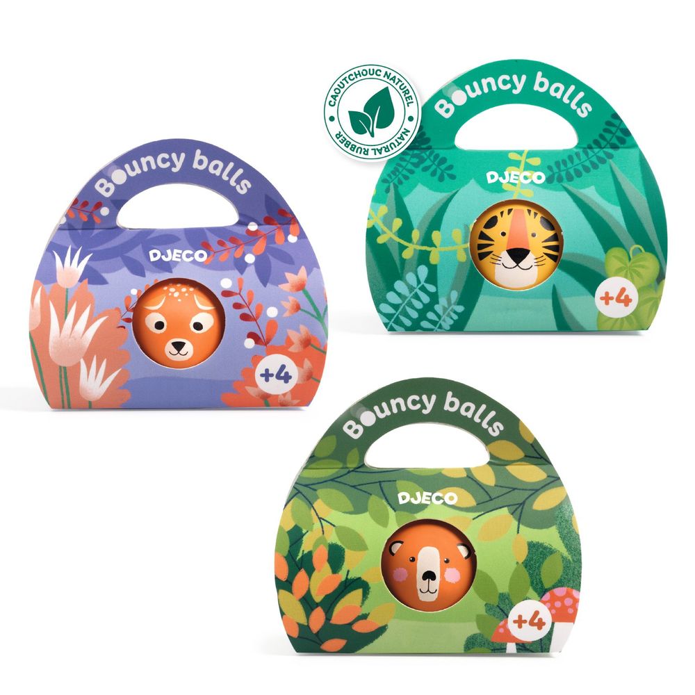 Djeco - Wild Animal Bouncing Balls - Style May Vary - 1 Pc - 4.5 cm