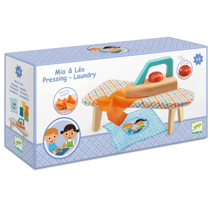 Djeco - Laundry Mia & Leo Wooden Pretend Play Set