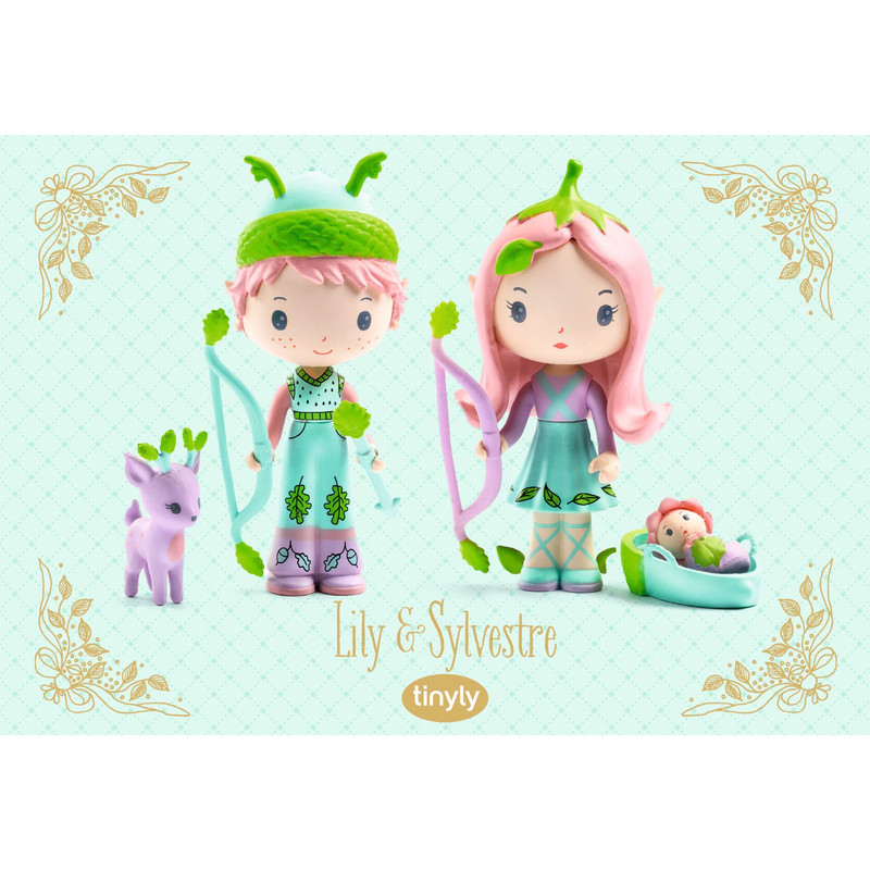 Djeco - Lily & Sylvestre Tinyly Figures Playset - 7 Pcs