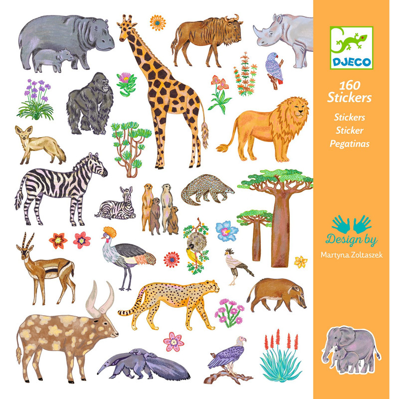 Djeco - Kenya Stickers - 160 Pcs