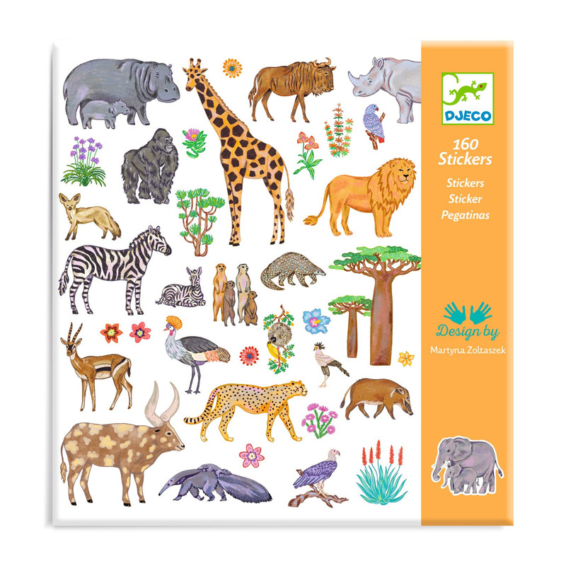 Djeco - Kenya Stickers - 160 Pcs