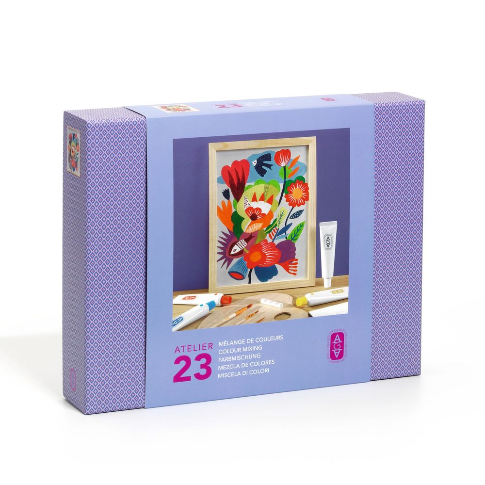Djeco - Atelier 23 Colour Mixing DIY Painting Set Craft Kit - Multicolor