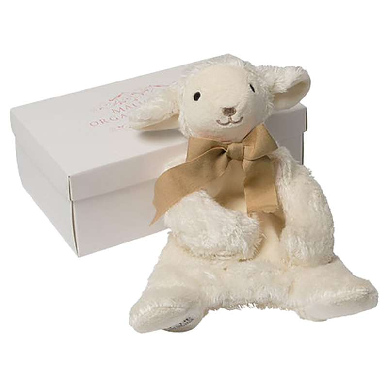 Maud n Lil - Organic Lamb Soft Toy Comforter in Gift Box - White/Sand