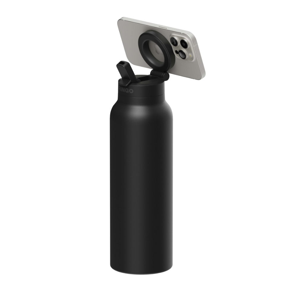 Ringo - Stainless Steel Water Bottle + Magnetic Integrated Phone Ring - 710ml