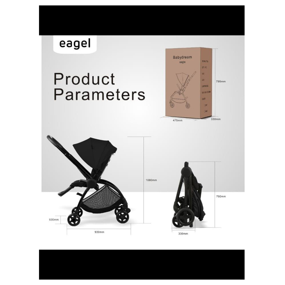 Baby Dream - Eagle Stroller - Black