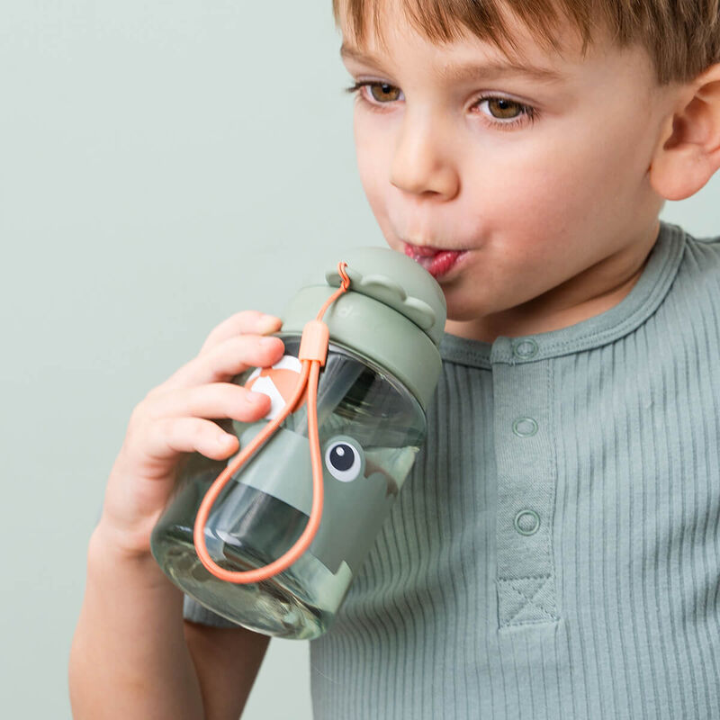 Done By Deer - Playground Printed Straw Bottle - Powder - 280ml