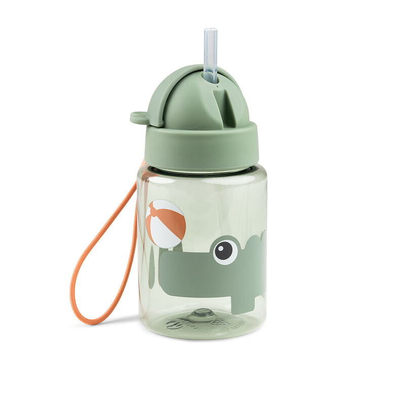 Done By Deer - Playground Printed Straw Bottle - Green - 280ml