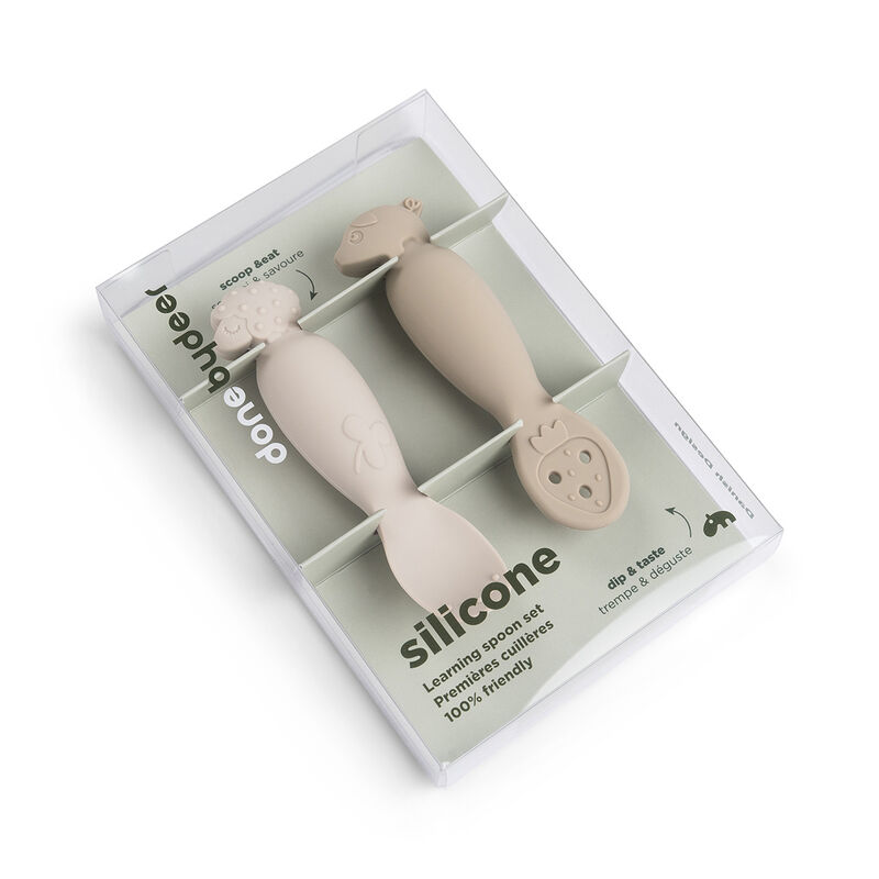 Done By Deer Learning Spoon Set - 2 Pcs - Tiny Farm - Sand
