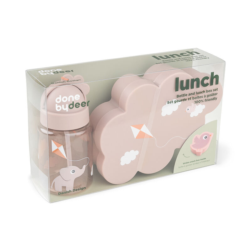 Done By Deer - Lunch & Snack Box With Straw Bottle Set - Playground Powder - 3 Pcs