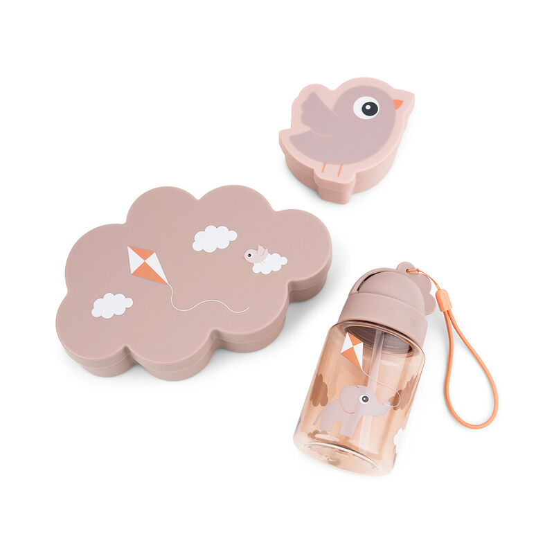 Done By Deer - Lunch & Snack Box With Straw Bottle Set - Playground Powder - 3 Pcs