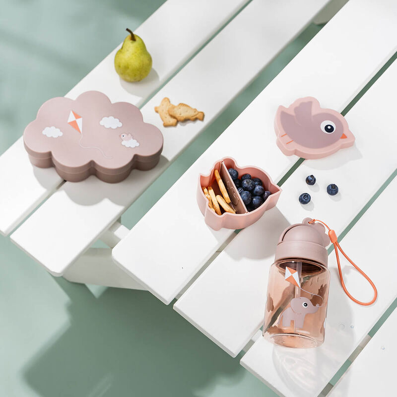 Done By Deer - Lunch & Snack Box With Straw Bottle Set - Playground Powder - 3 Pcs