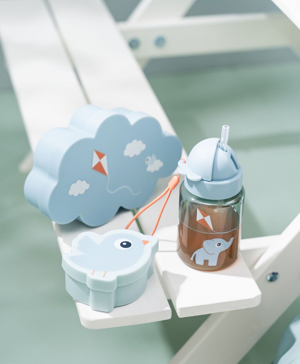 Done By Deer - Lunch & Snack Box With Straw Bottle Set - Playground Blue - 3 Pcs