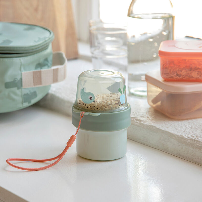 Done By Deer - To Go 2-Way Snack Container - Tiny Farm Blue - S