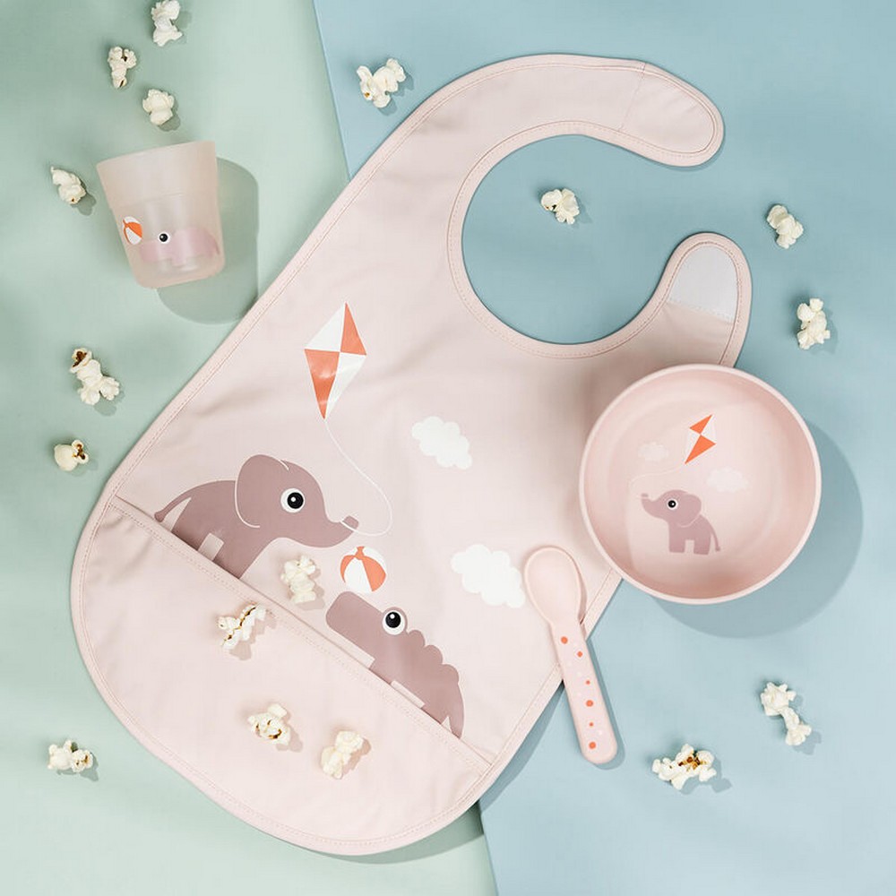 Done By Deer - Bib With Velcro - Playground - Powder