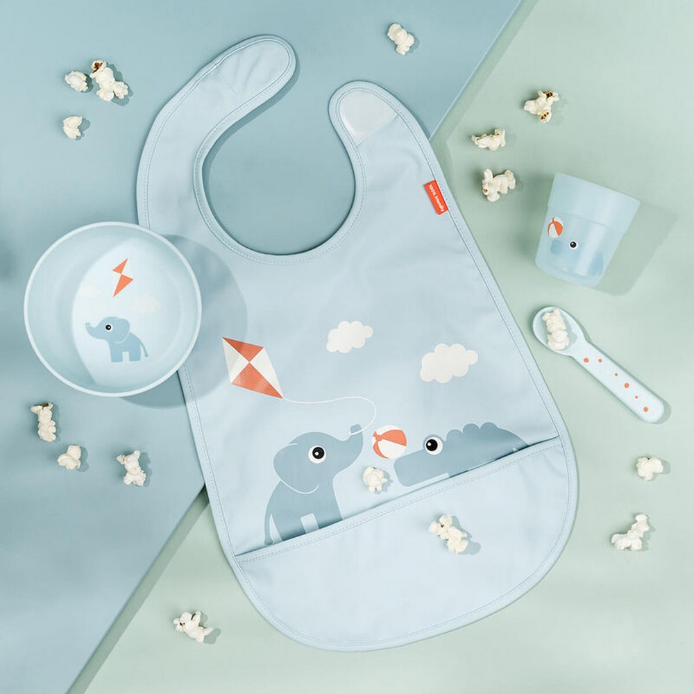 Done By Deer - Bib With Velcro - Playground - Blue
