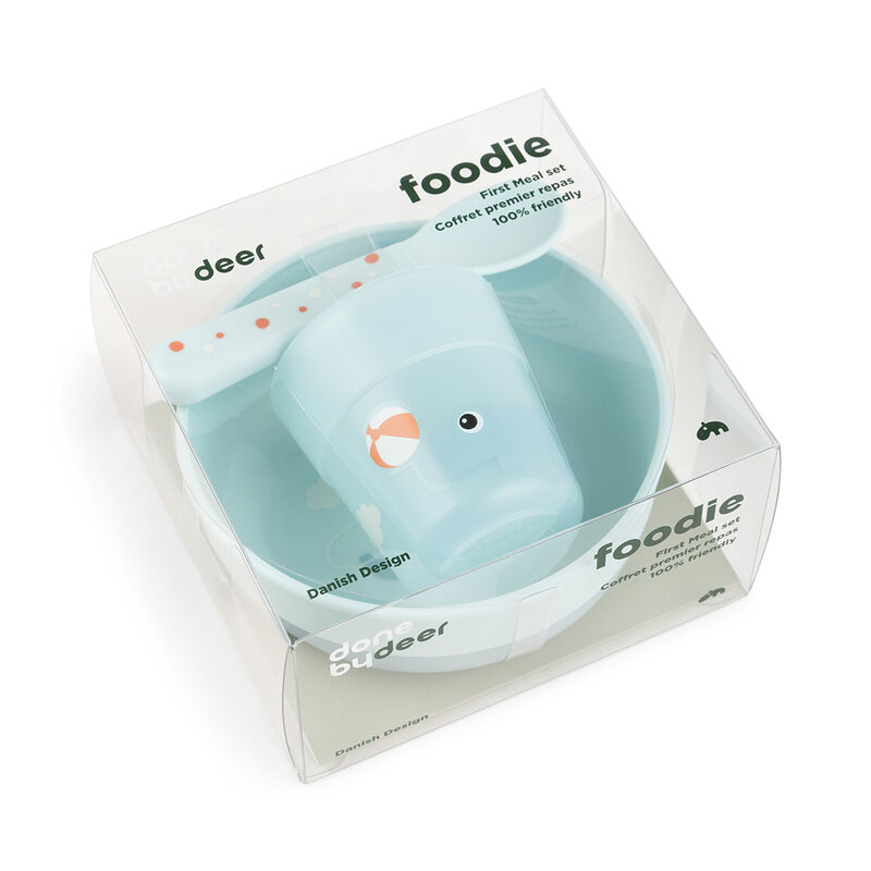 Done By Deer - Foodie First Meal Set - 3 Pcs - Playground - Blue