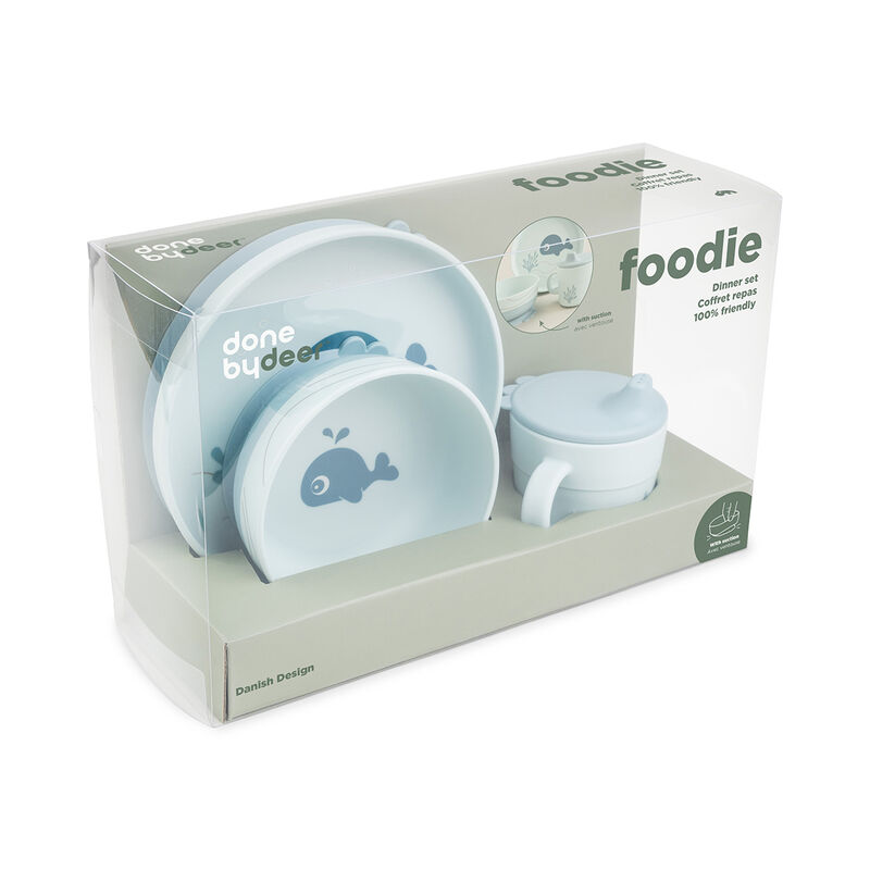 Done By Deer - Foodie Dinner Set - 3 Pcs - Wally - Blue