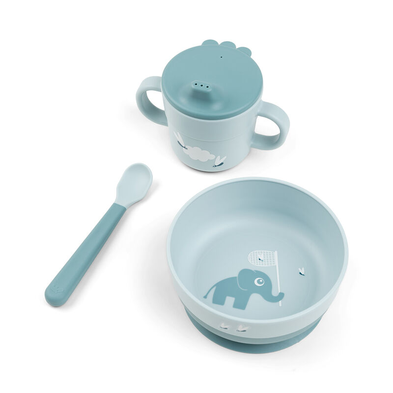 Done By Deer - Foodie First Meal Set - 3 Pcs - Elphee - Blue