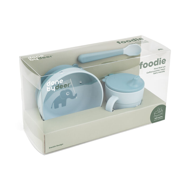 Done By Deer - Foodie First Meal Set - 3 Pcs - Elphee - Blue
