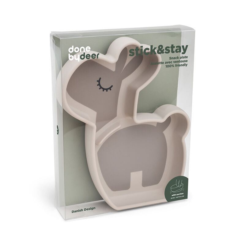 Done By Deer Silicone Stick & Stay Snack Plate - Lalee - Sand