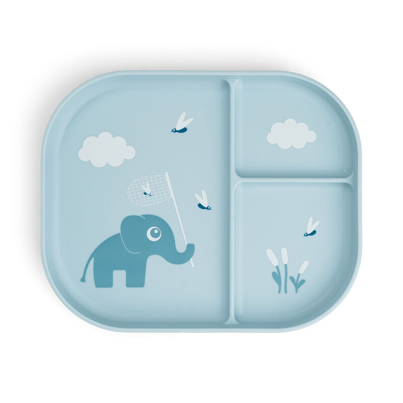 Done By Deer Foodie 3 Compartments Plate - Elphee - Blue