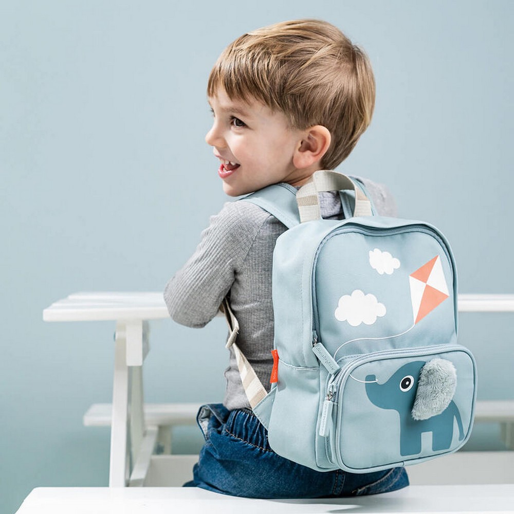 Done By Deer - Kids Canvas Backpack - Elphee - Blue - 10-Inch/25.5cm