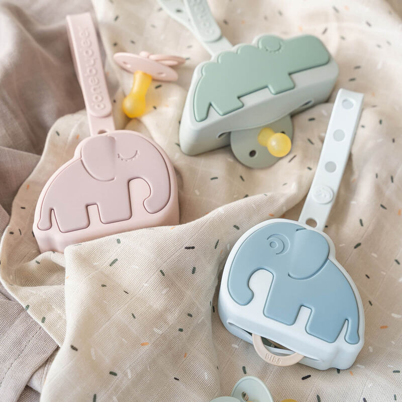 Done By Deer - Silicone Pacifier Pouch - Elphee - Powder