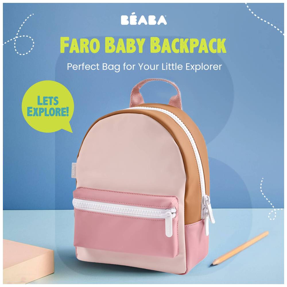 Beaba - Faro Baby Backpack - Dusty Rose