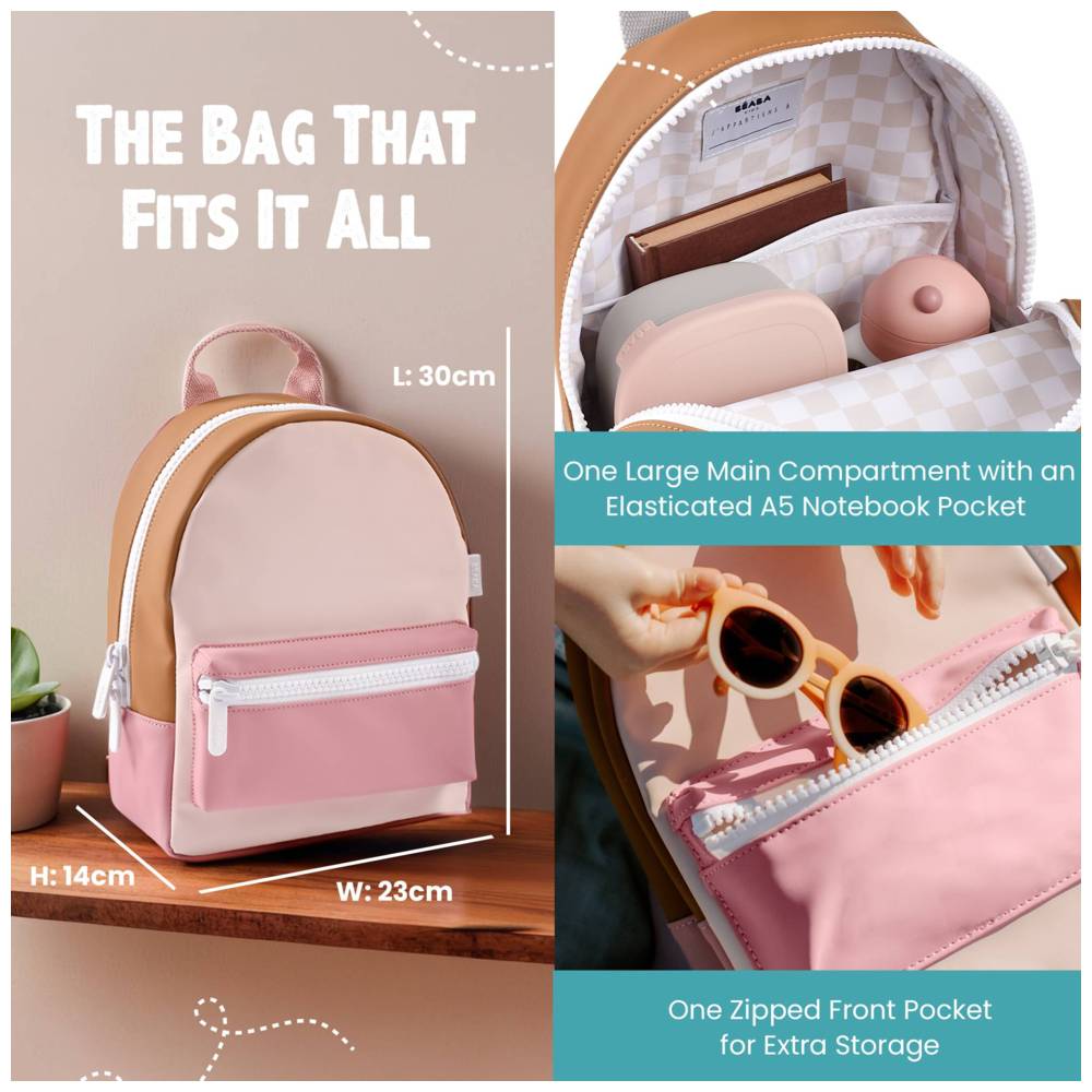 Beaba - Faro Baby Backpack - Dusty Rose