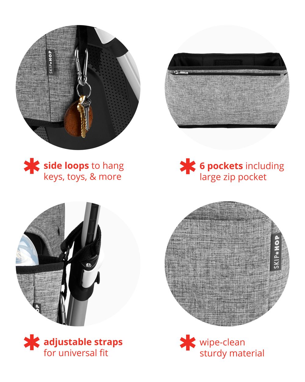 Skip Hop - Ultra Stroller Organizer - Grey Melange