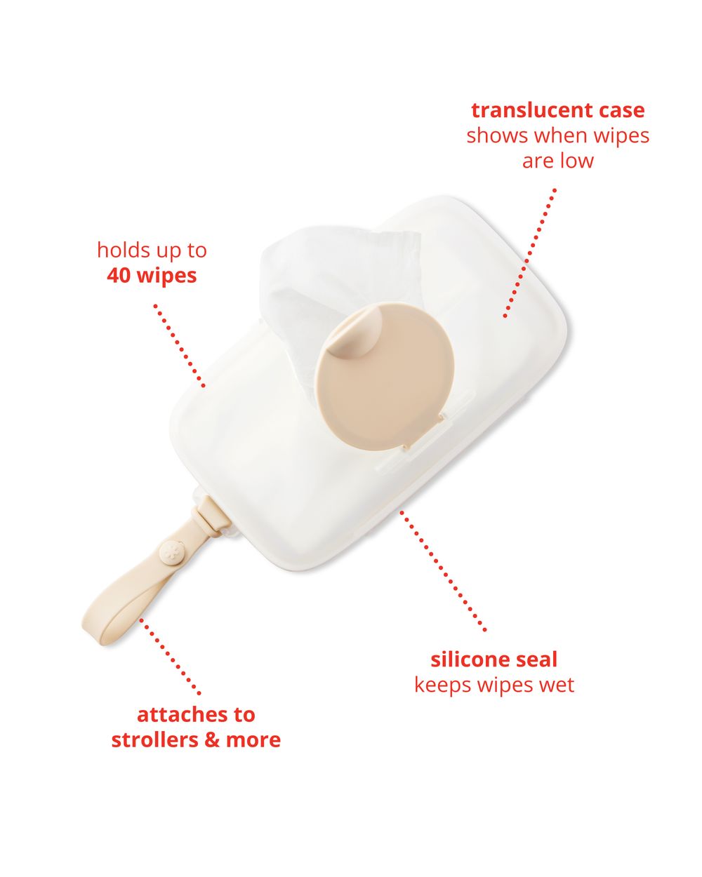 Skip Hop - Snug Seal Wipes Case - Oat