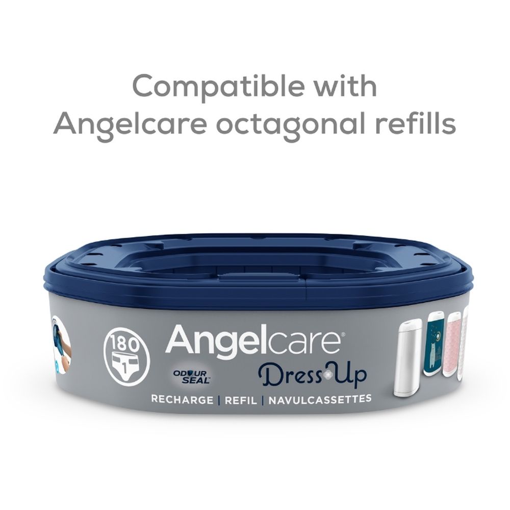 Angelcare - Dress Up Octagonal Diaper Bin With 4 Refills Set