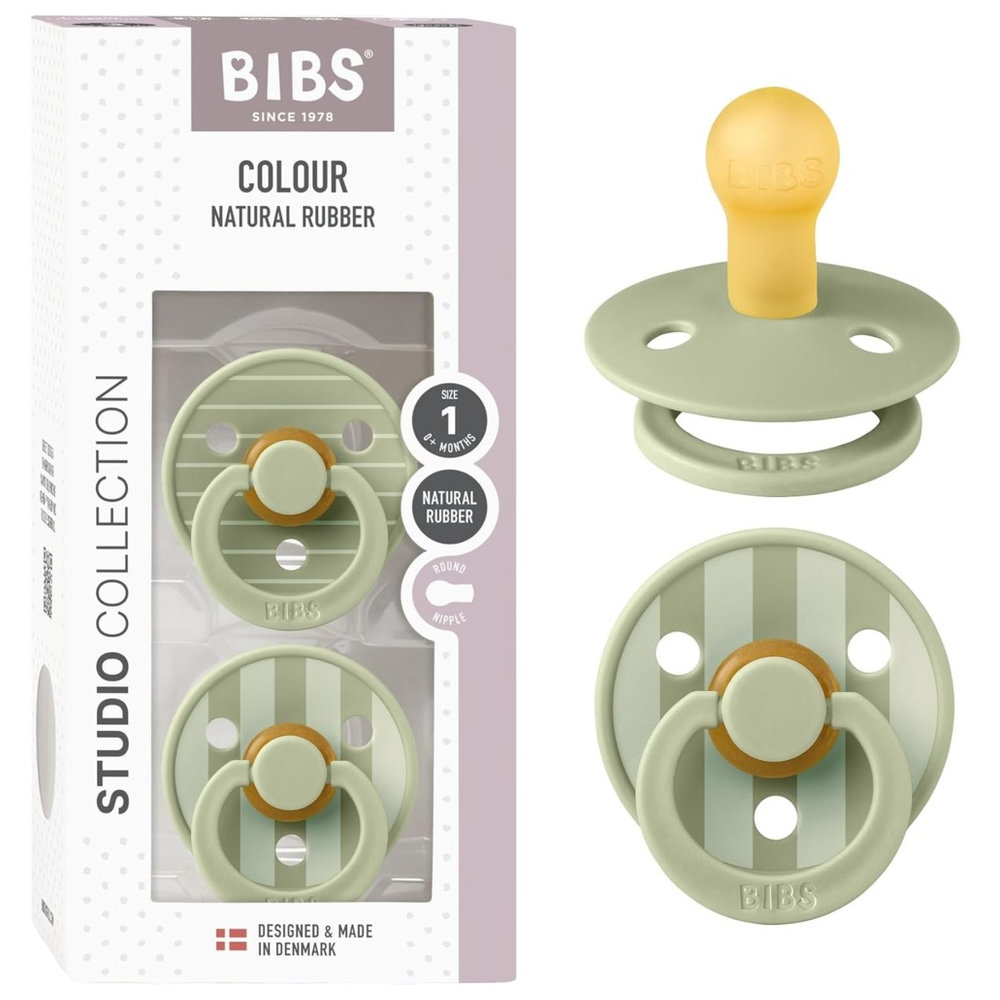 Bibs - Studio Colour Pacifier - Sage Mix - Size 1 - 2pcs