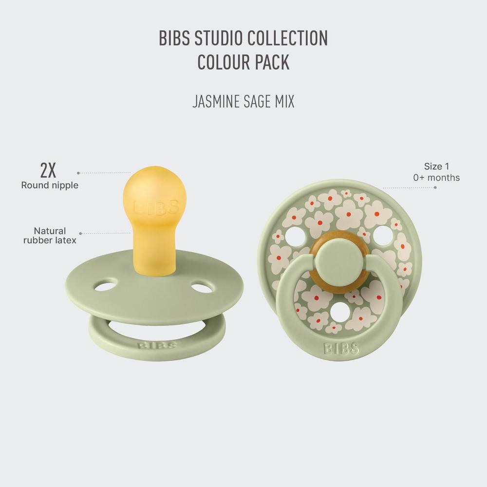 Bibs - Studio Colour Pacifier - Jasmine Sage Mix - Size 1 - 2pcs