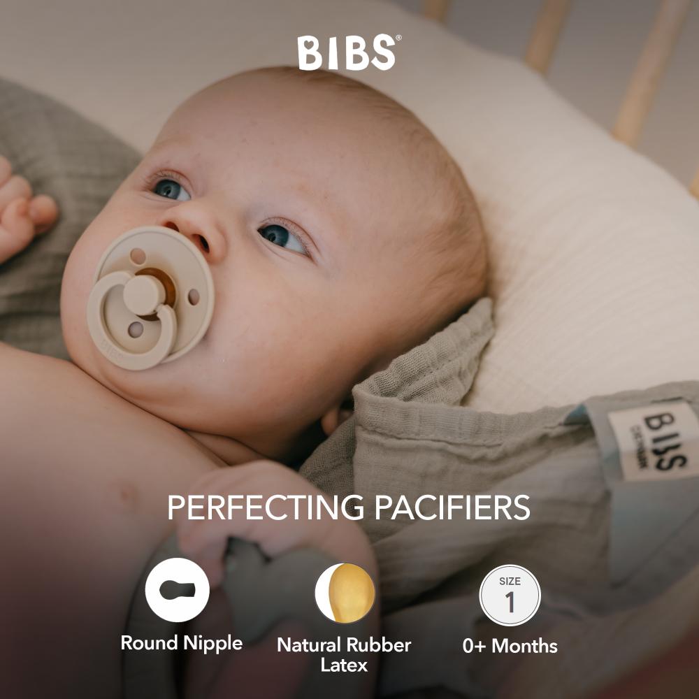 BIBS - Colour Round Latex Pacifier Pack Of 4 Size 1 - Ivory Sand Vanilla