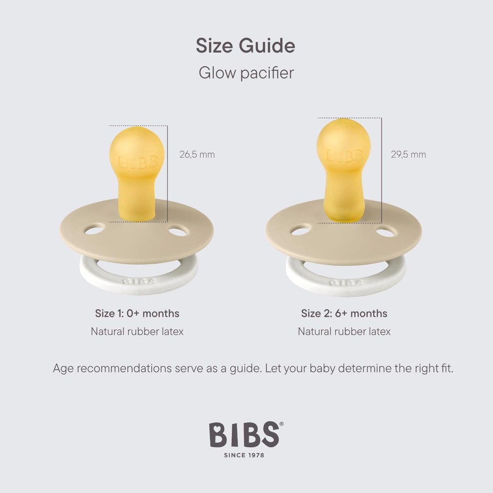 Bibs - Colour Glow Pacifier - Sage/Cloud - Size 3 - 2 Pc Set