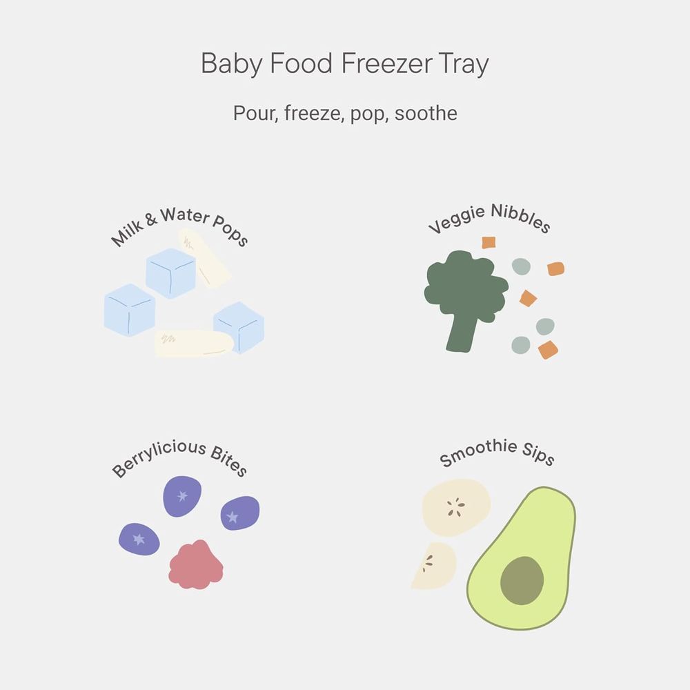 بيبز - صينية تفريز طعام الأطفال - عاجي